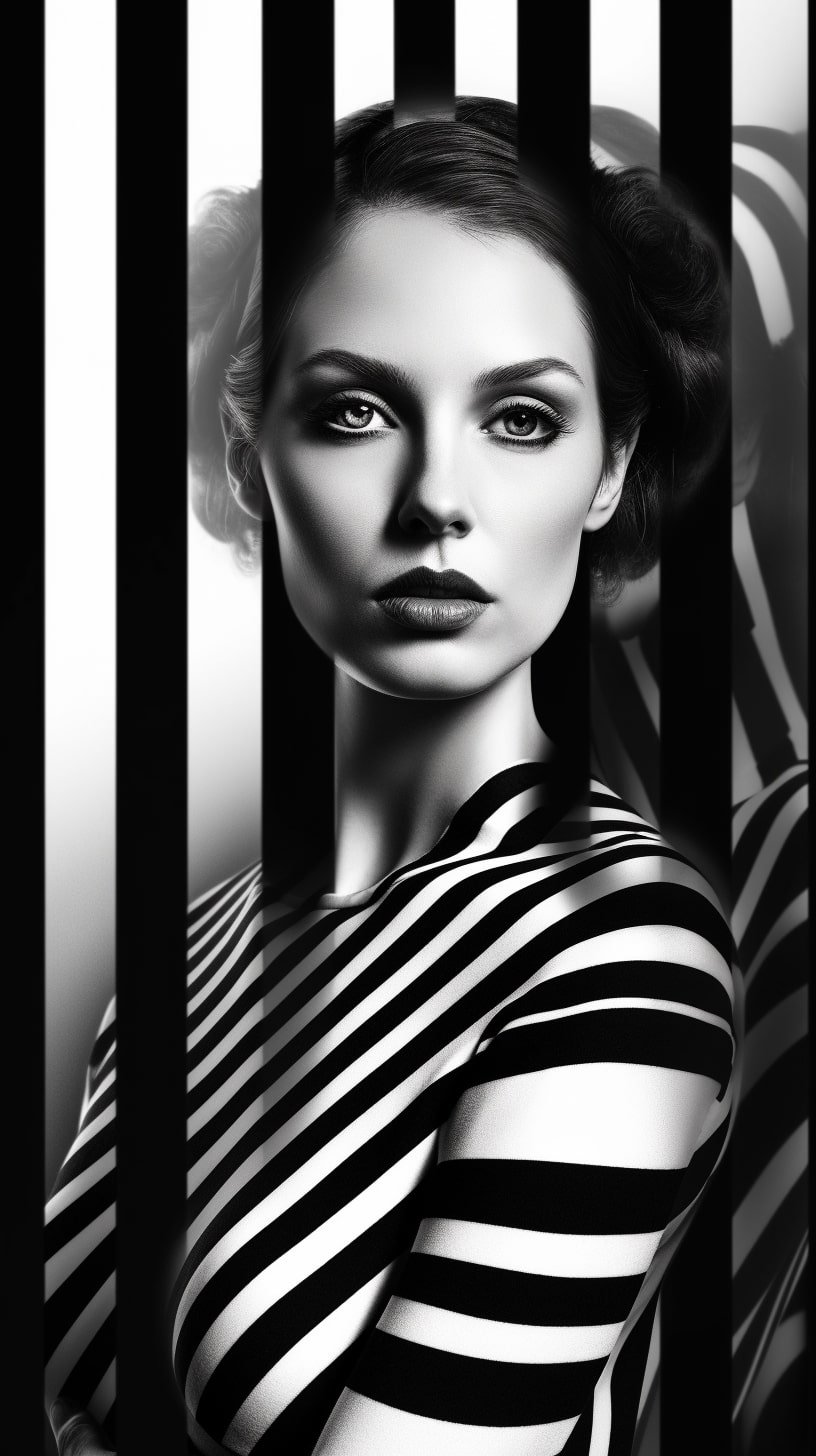 sergio_stefano_a_woman_with_a_black_and_white_striped_body_in_t_2181071b-5916-44a3-9709-81df23c9399f