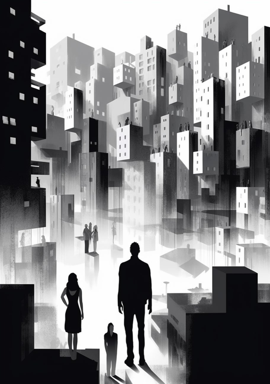 sergio_stefano_an_illustration_of_people_looking_at_BLACK_AND_W_25eab40d-b430-4d40-969f-c354d0d43f95
